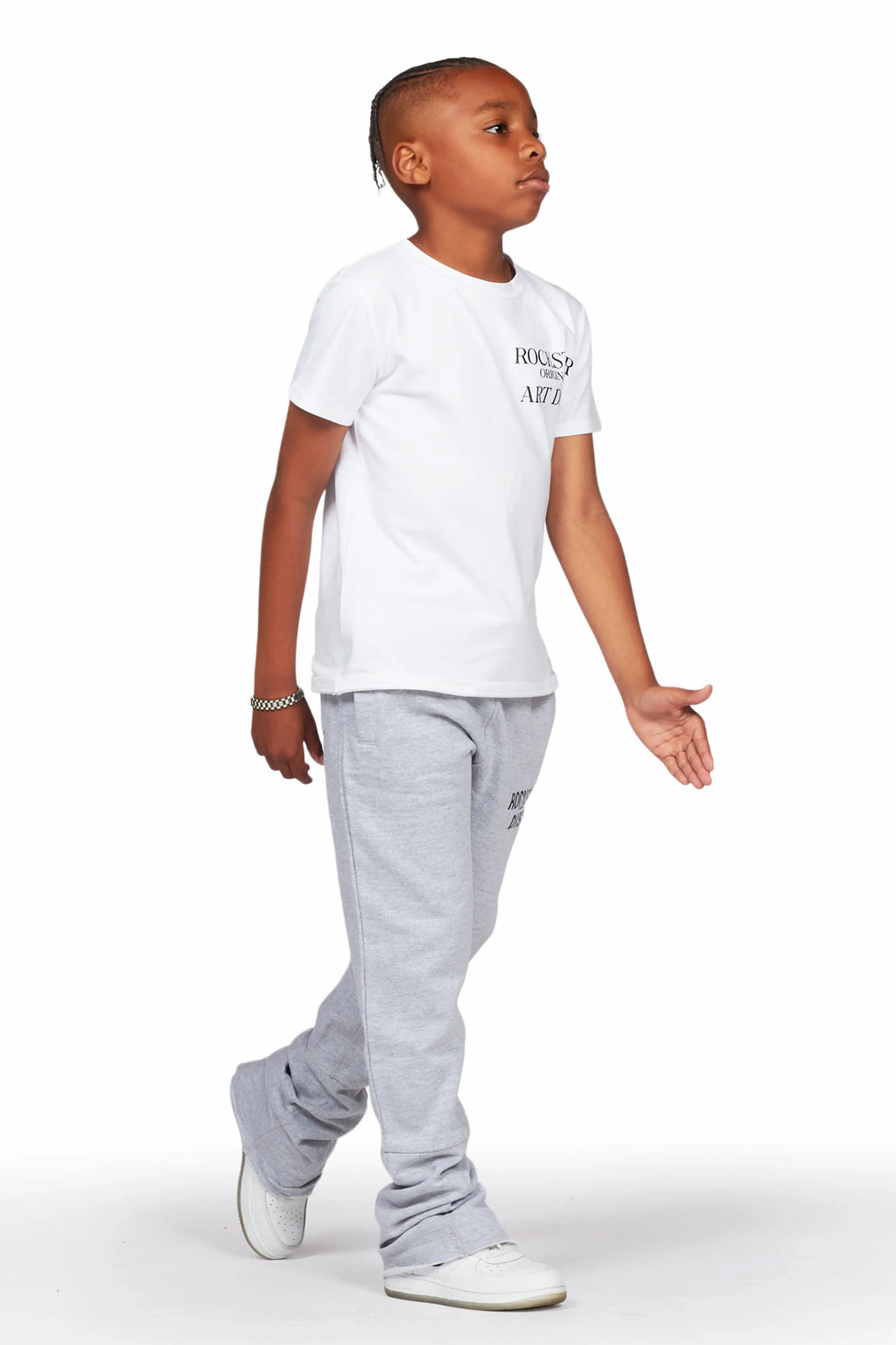 Boys Alpine Heather Grey Super Stacked Trackpant