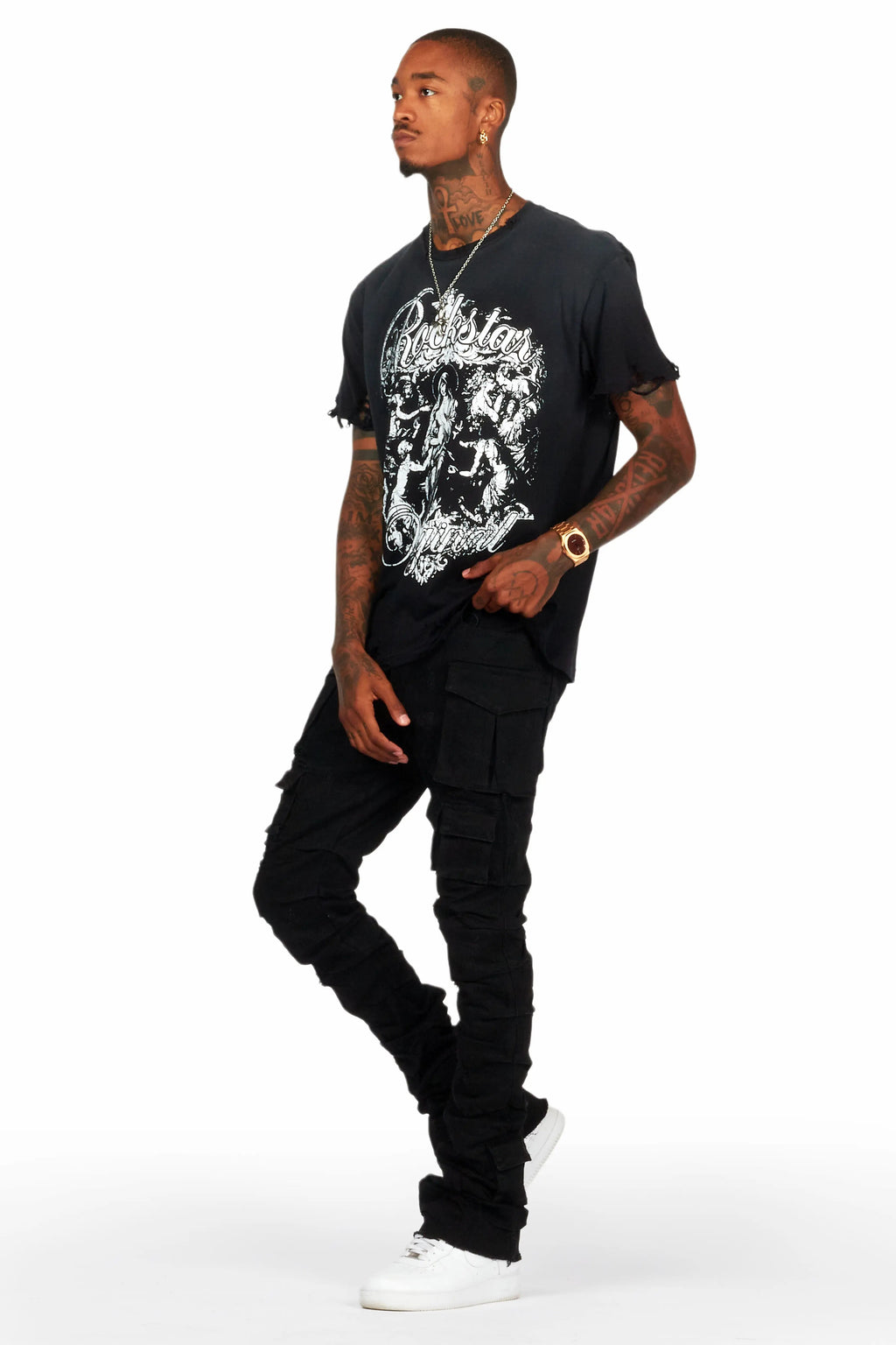 Vamp Black Oversized Graphic T-Shirt