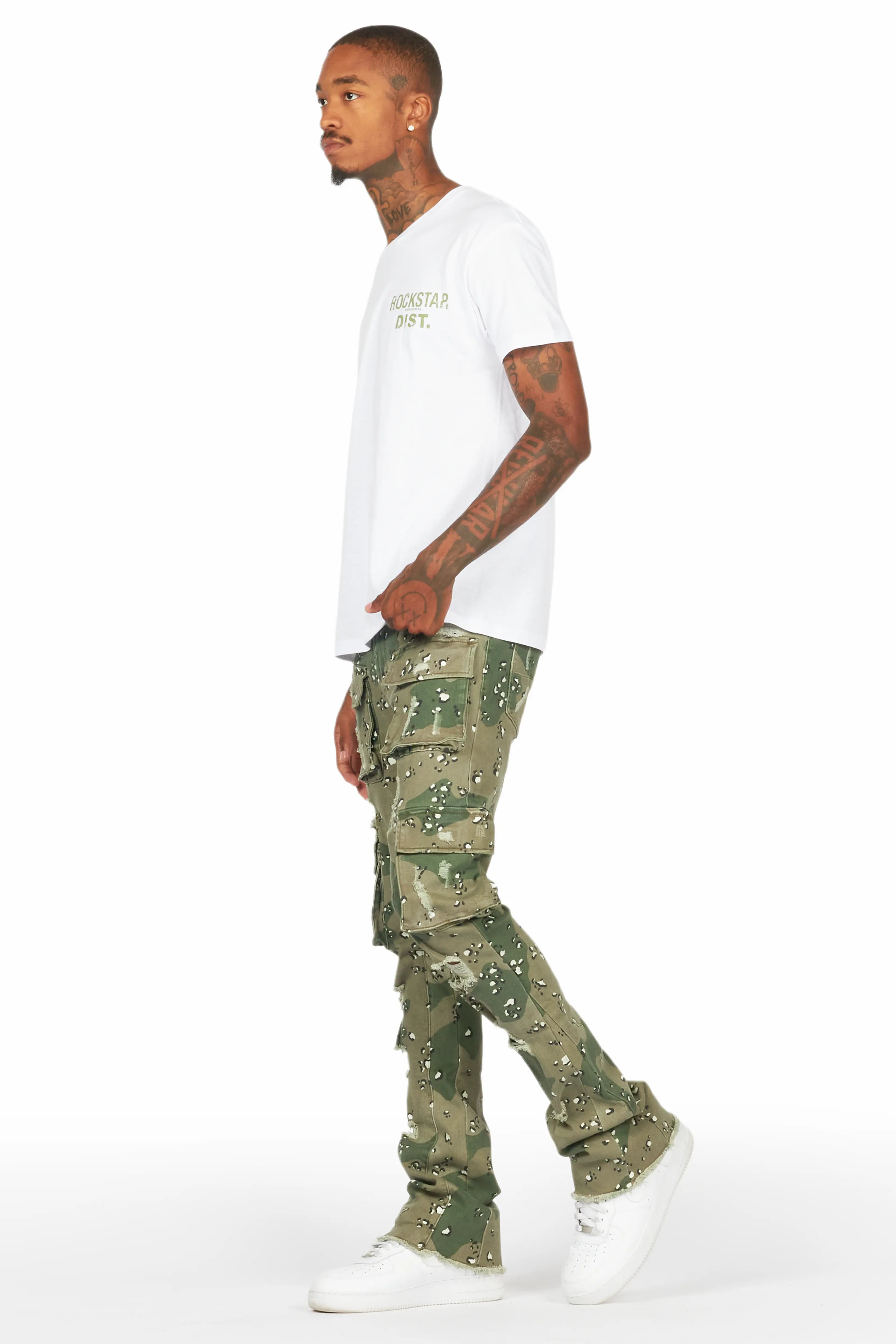 Kade Camo Stacked Flare Jean