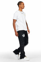 Keve Black Knitted Mohair Flare Sweat Pant