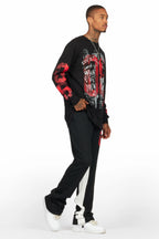 Grill Black/Red Long Sleeve T-Shirt/Baggy Pant Set