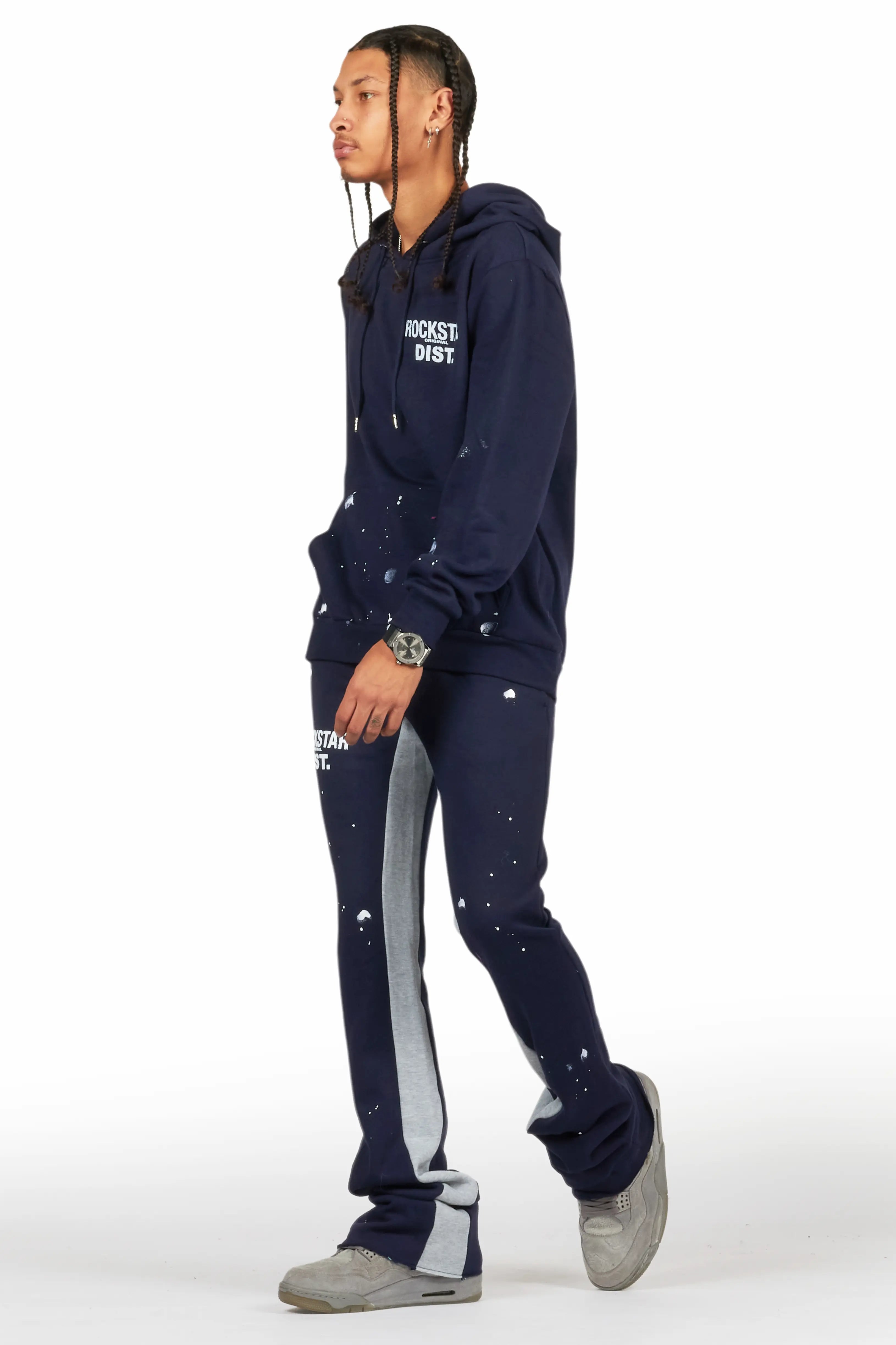 Raffer Navy Hoodie Baggy Fit Pant Track Set