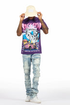 Kip Purple Oversized Graphic T-Shirt