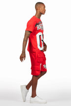 AllStar Red/White T-Shirt Cargo Short Set
