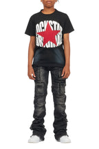Boys Ezra Vintage Black Graphic T-Shirt