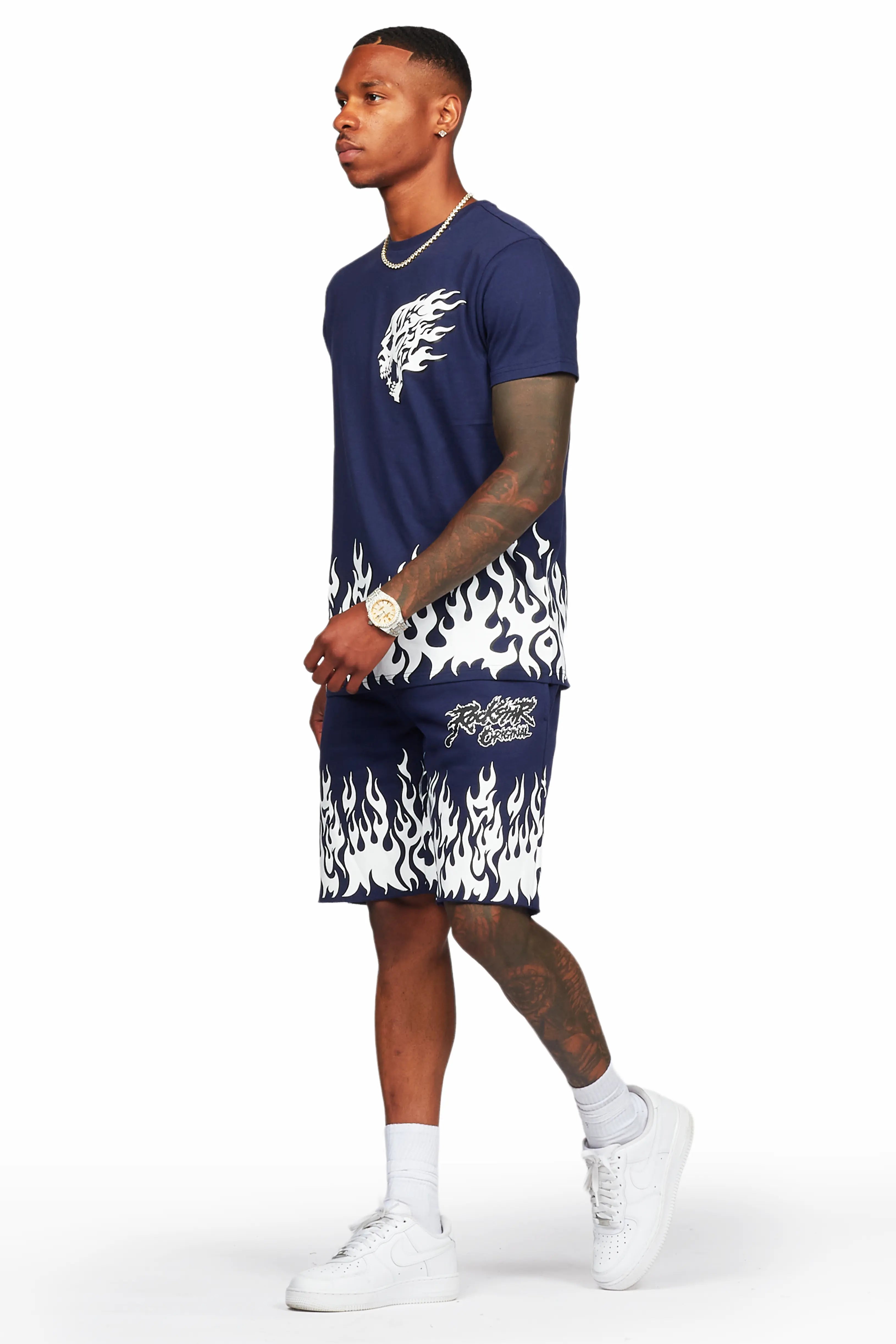 Bubble Navy T-Shirt/Short Set