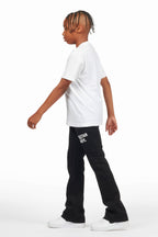 Boys Alpine Black Stacked Trackpant