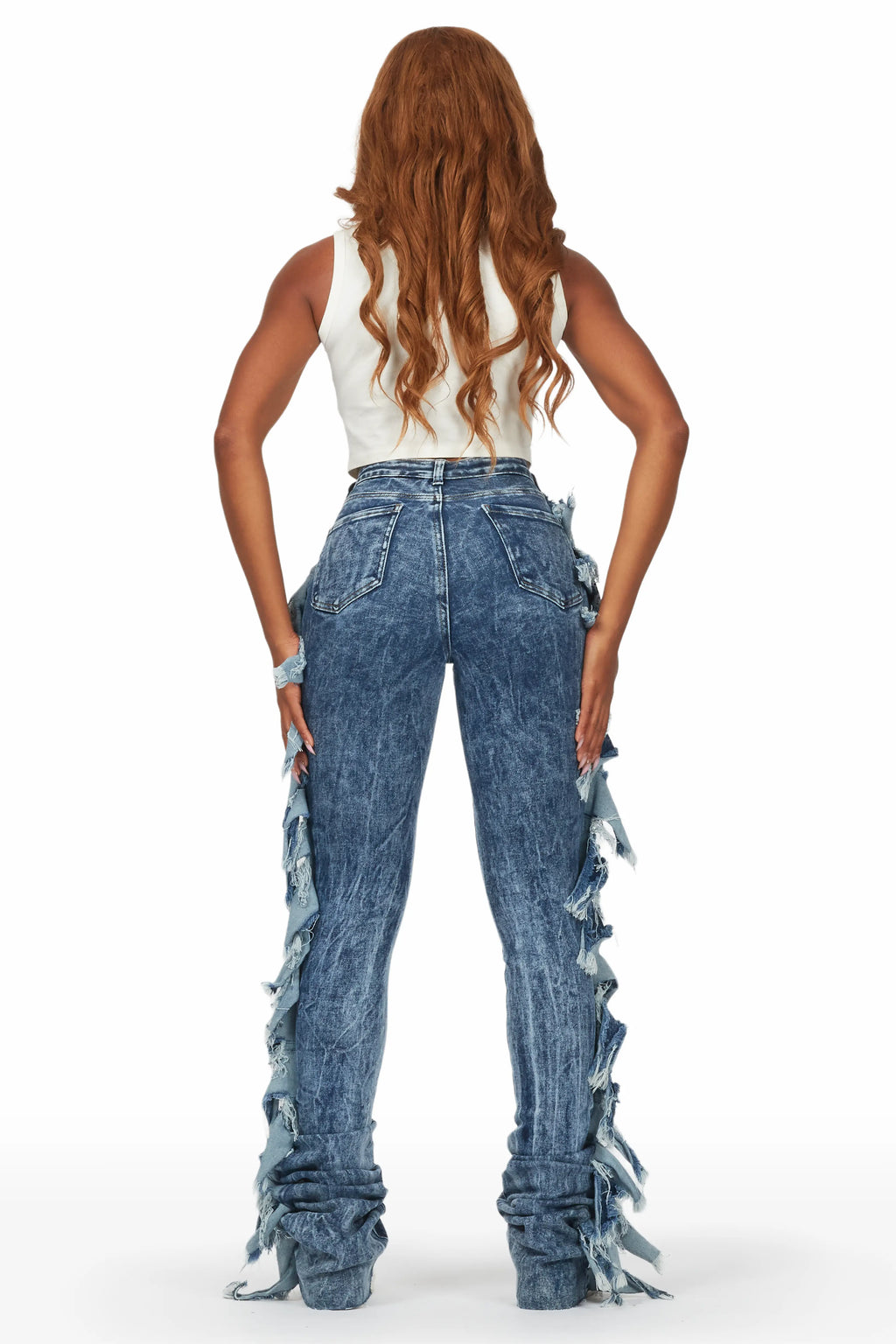 Cataleya Acid Wash Super Stacked Jean