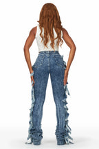 Cataleya Acid Wash Super Stacked Jean