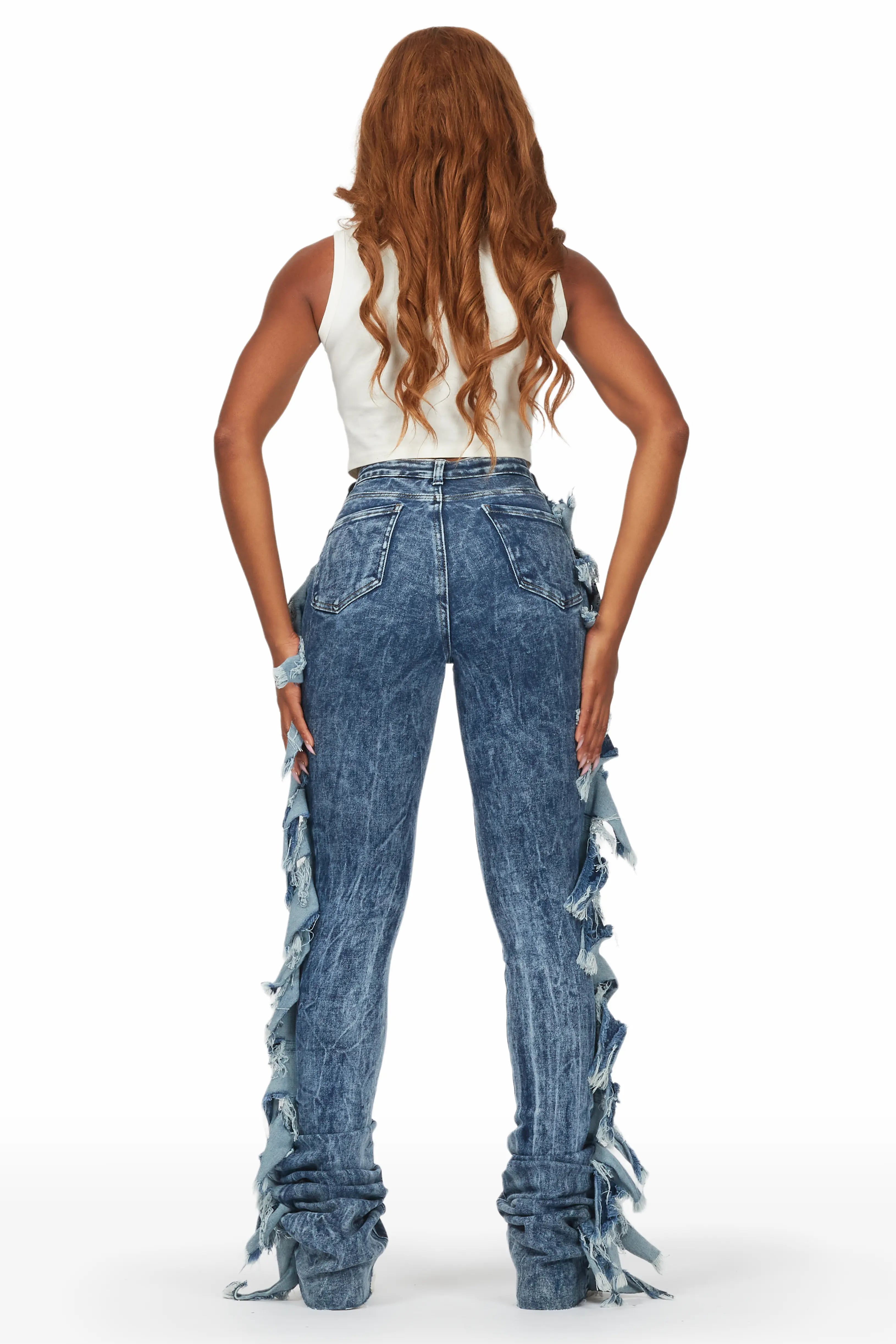 Cataleya Acid Wash Super Stacked Jean