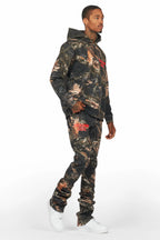 Tabby Black Graphic Stacked Flare Track Set