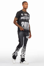 Amos Black T-Shirt/Stacked Flare Track Set