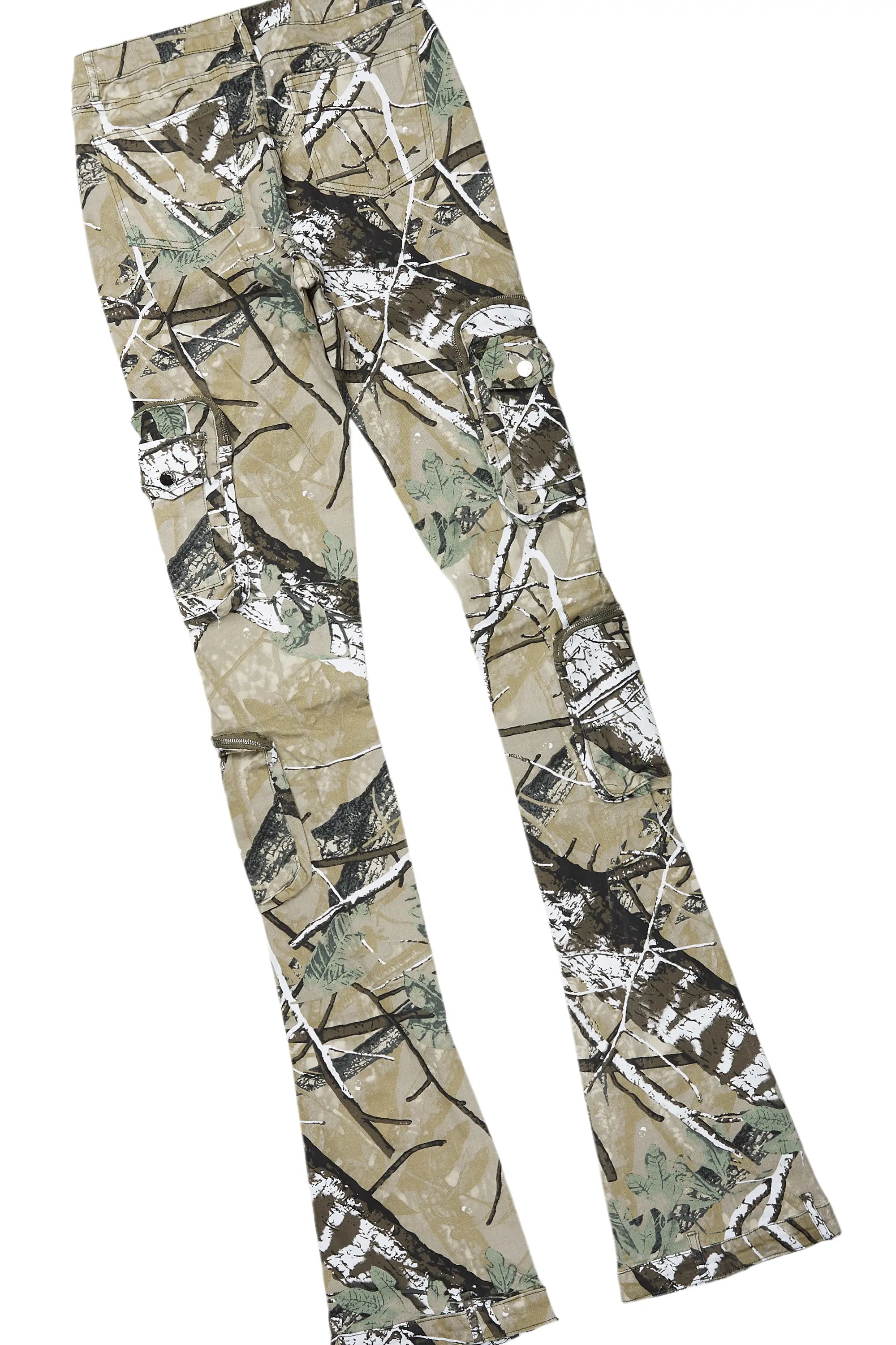 Javona Tan/Camo Hoodie/Super Stacked Jean Set