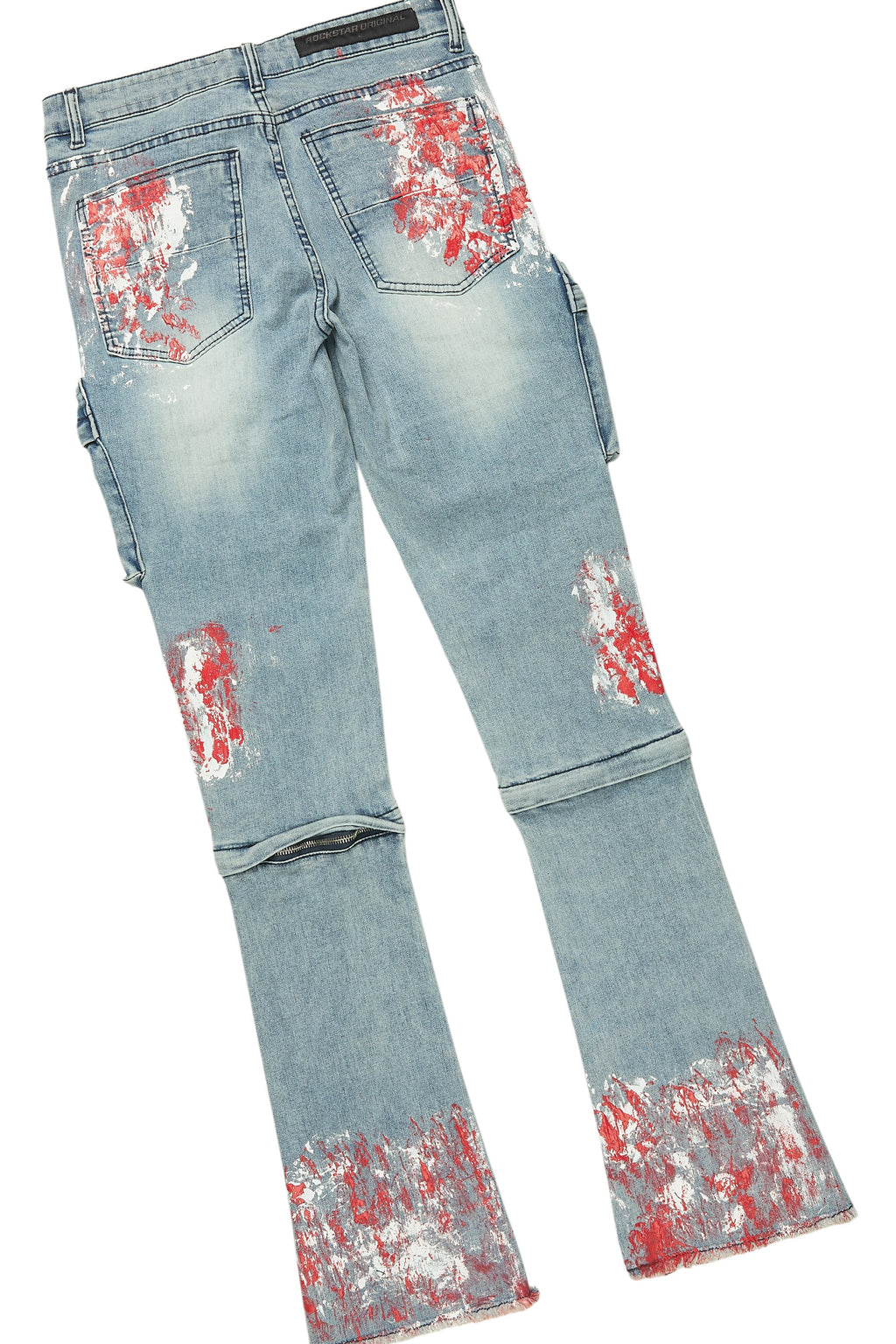 Sley White/Red T-Shirt/Stacked Flare Jean Set