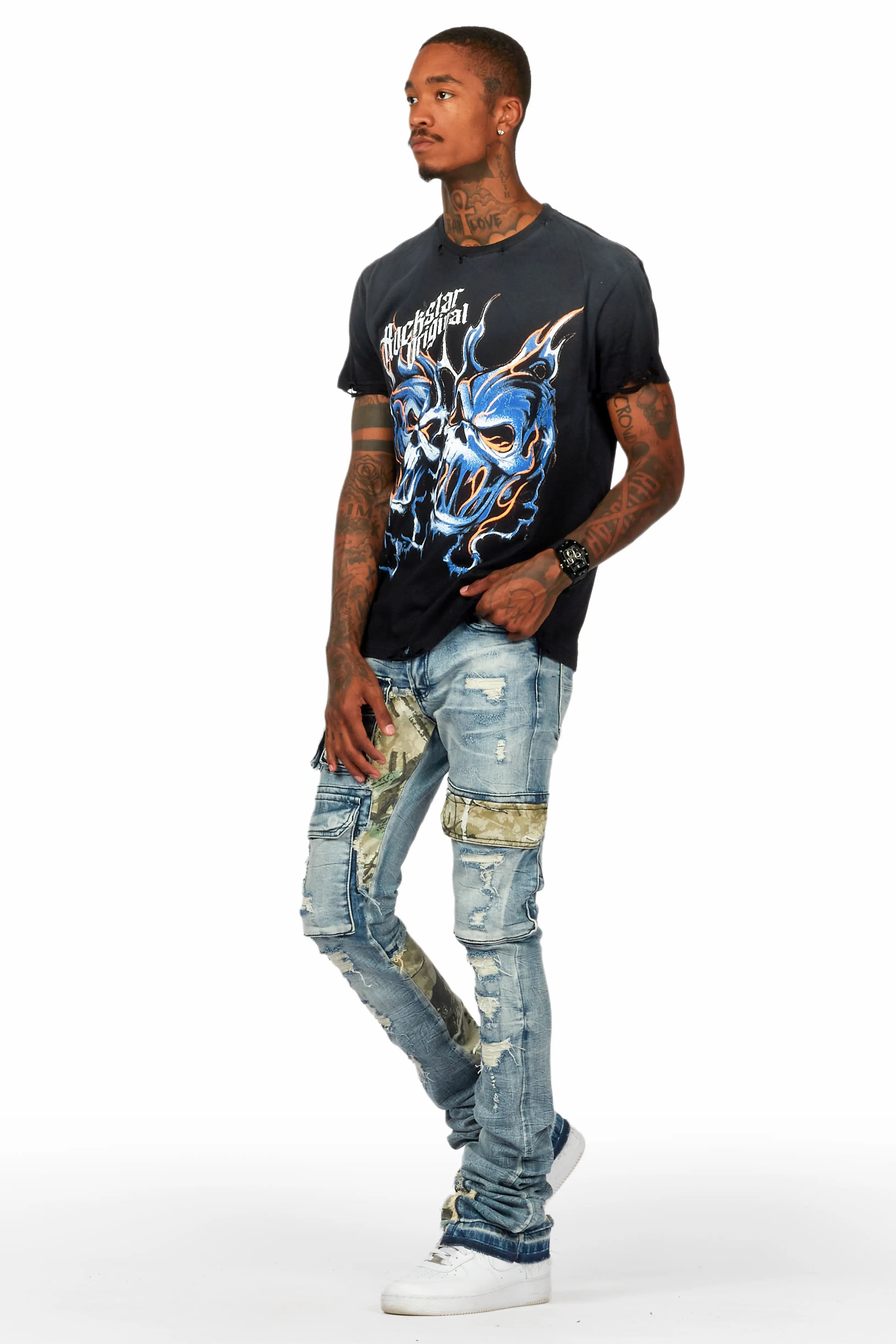 Zeta Blue Super Stacked Flare Jean