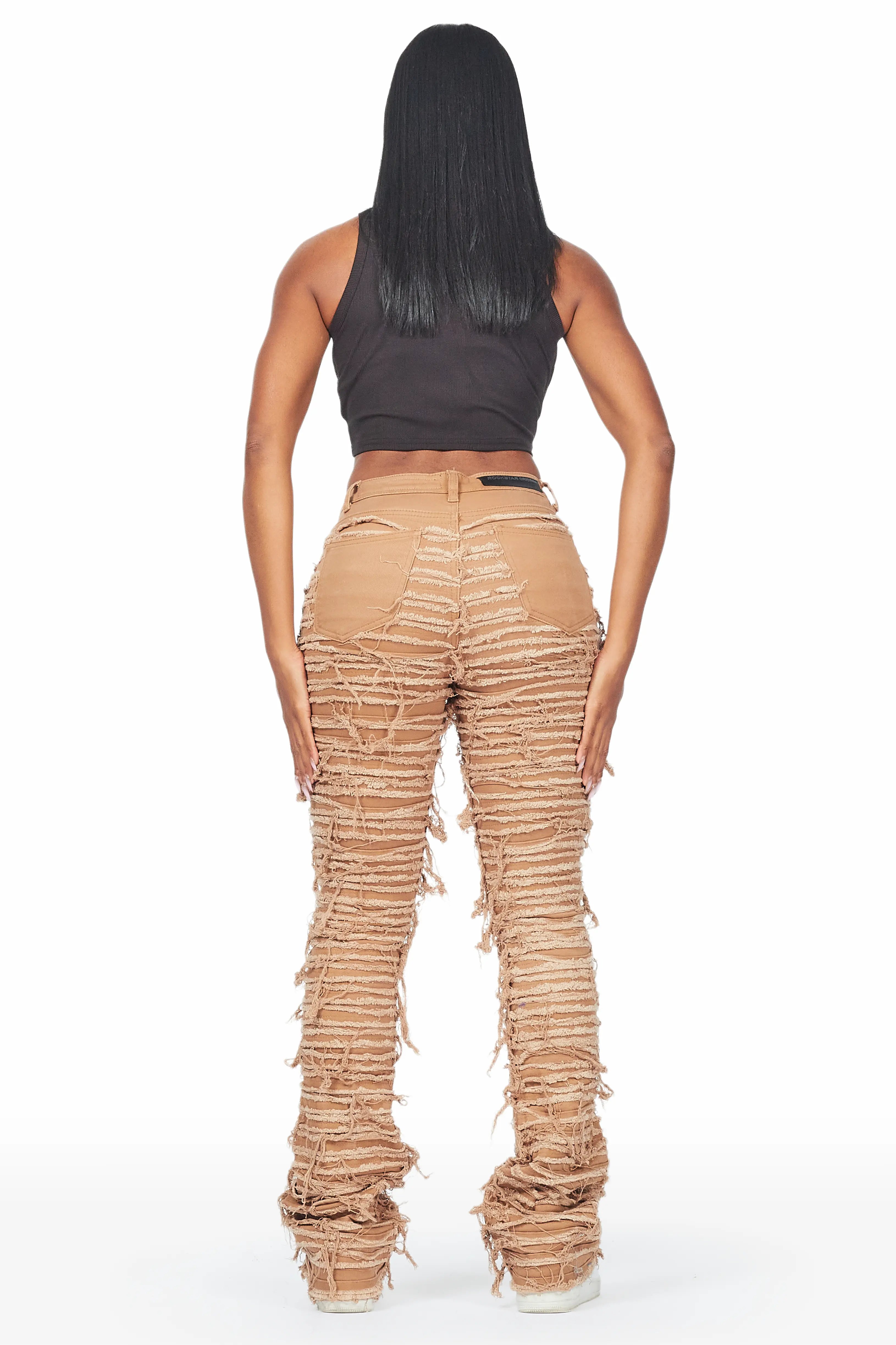 Melany Tan Stacked Flared Jean