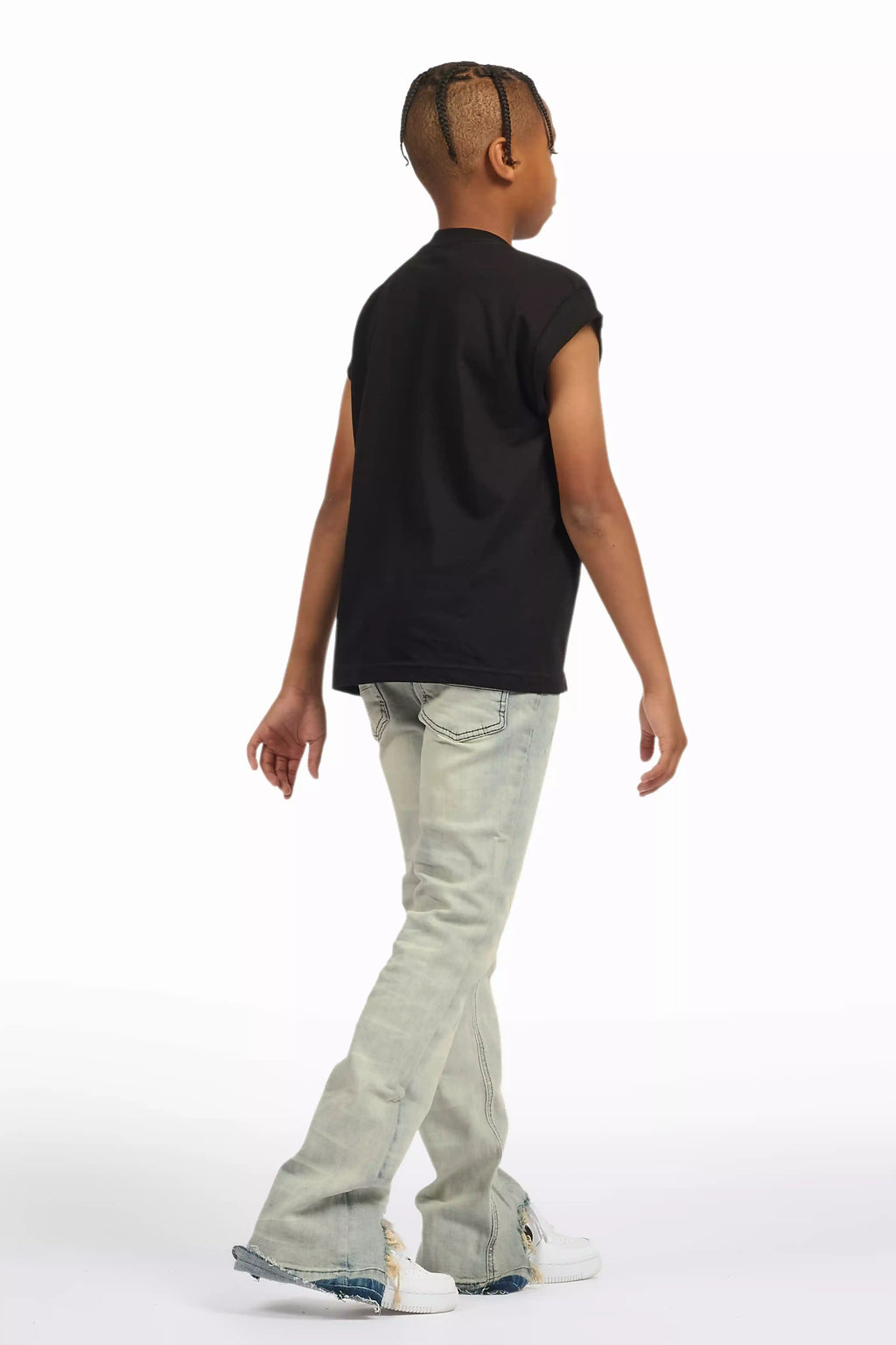 Boys Lakyn Light Wash Slim Stacked Flare Jean