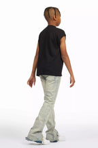 Boys Lakyn Light Wash Slim Stacked Flare Jean