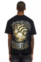 Krock Black Graphic Rhinestone T-Shirt