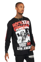 Omer Black Long Sleeve Graphic T-Shirt