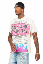 Beno Beige Oversized Graphic T-Shirt