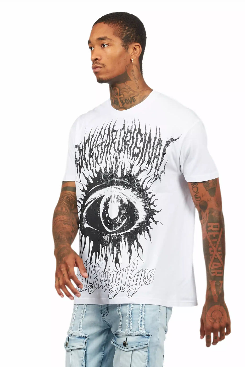 All Seeing Eyes White Graphic T-Shirt