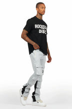 Antoon Heather Grey T-Shirt/Stacked Flare Track Set