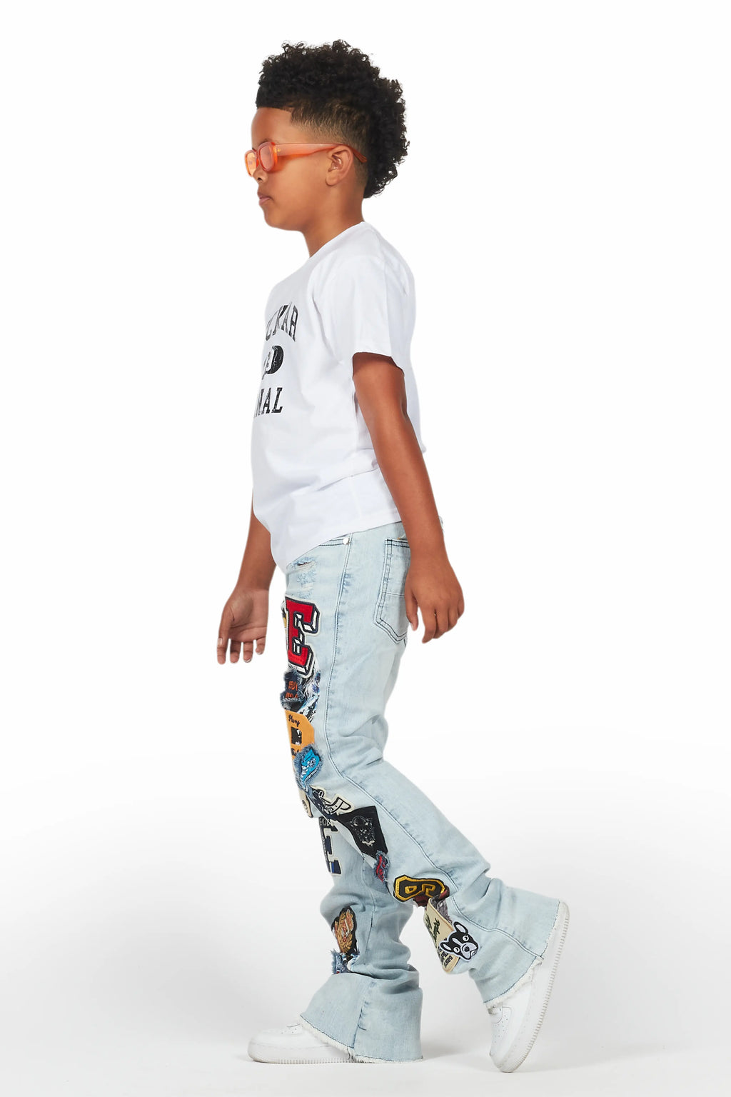 Boys Espen Blue Stacked Flare Jean