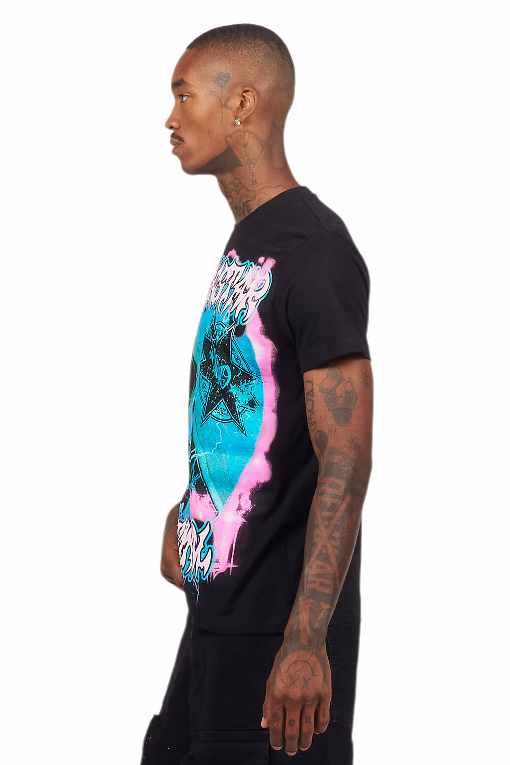 Omari Black Graphic T-Shirt