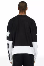 Allstar Vintage Black/White Boxy Crop Double Layer Tee