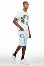 Sarge White/Blue T-Shirt/Short Set