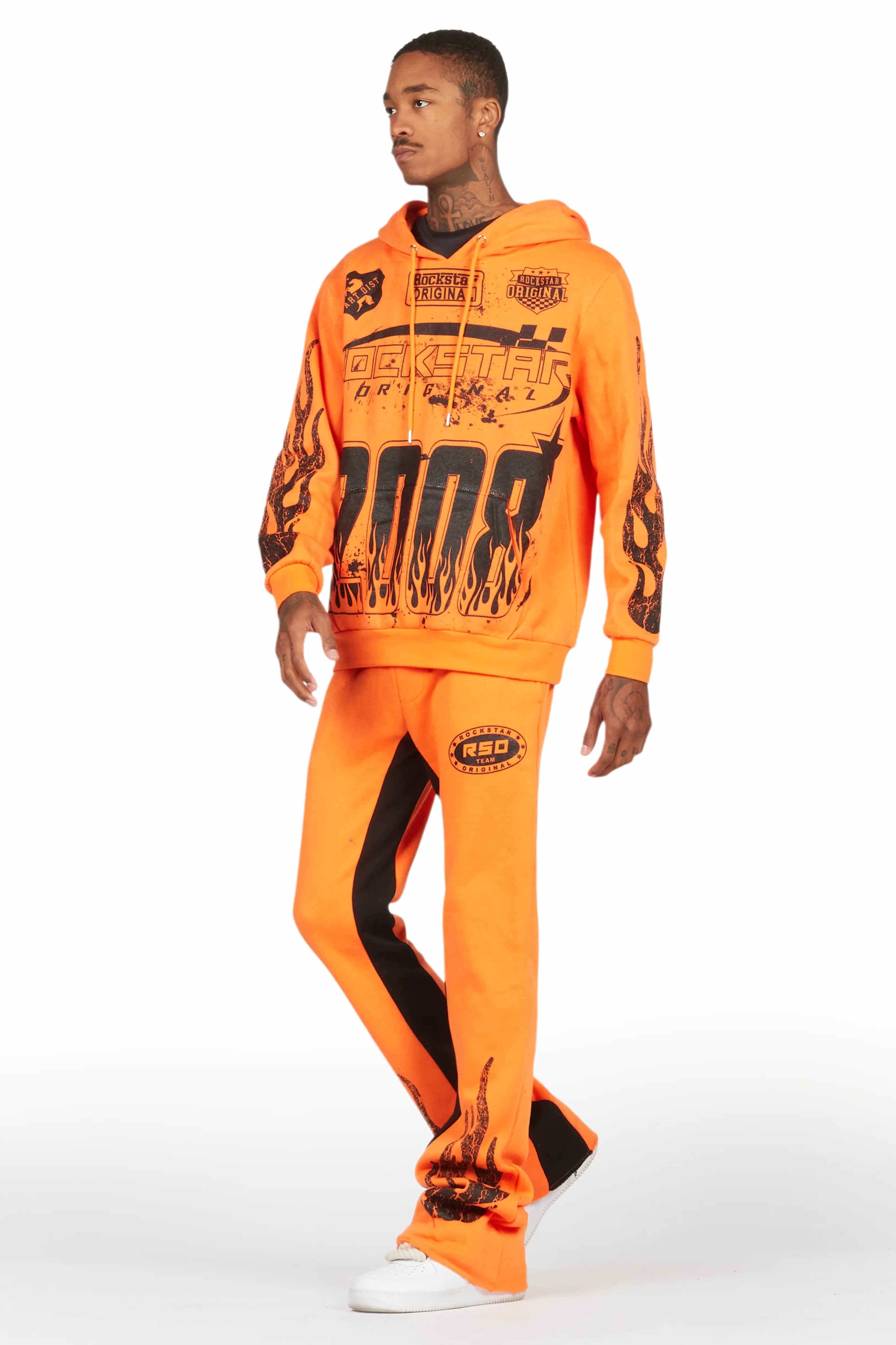Amos Orange Hoodie/Baggy Track Pant Set