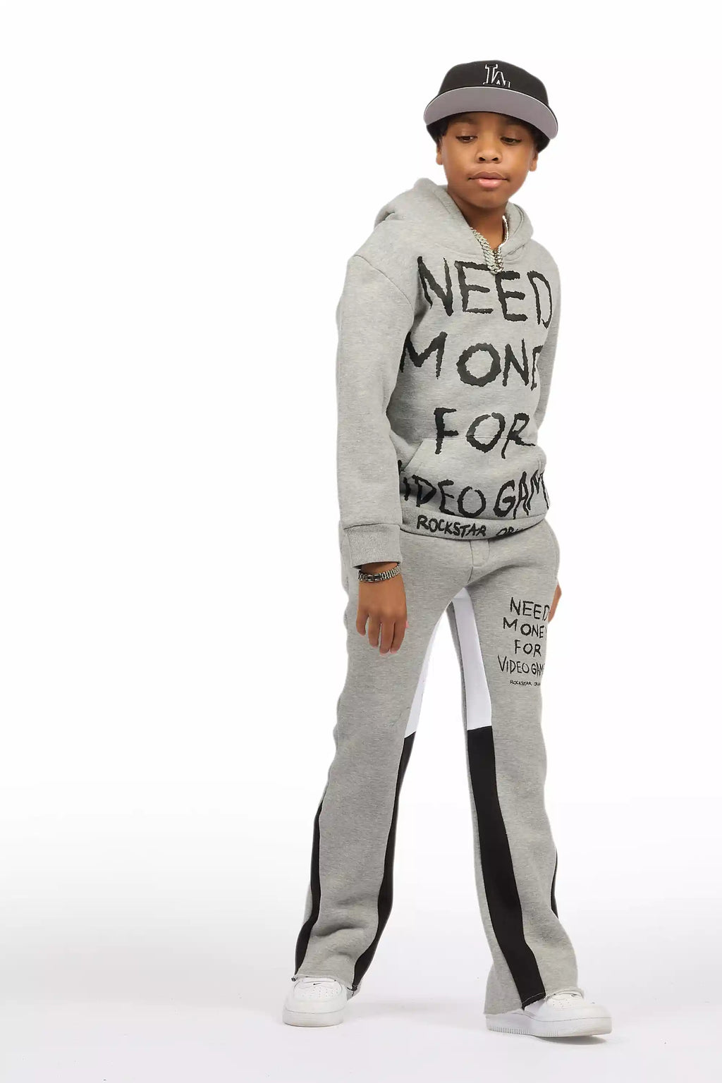 Boys M4 Video Games Grey/Black Stacked Flare Track Set