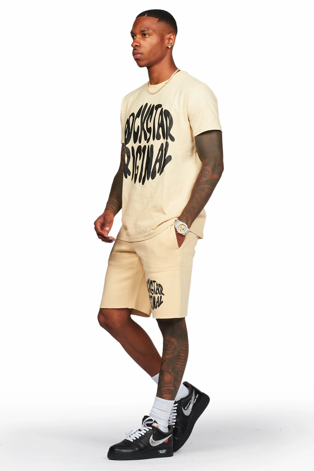 Thierry Beige T-Shirt/Short Set