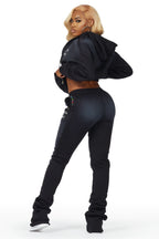 Tanazia Black Zip Up Super Stacked Trackset