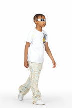 Boys Conrad Light Blue Stacked Flare Jean