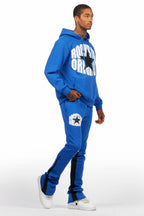 States Royal Blue Hoodie Stacked Flare Track Set