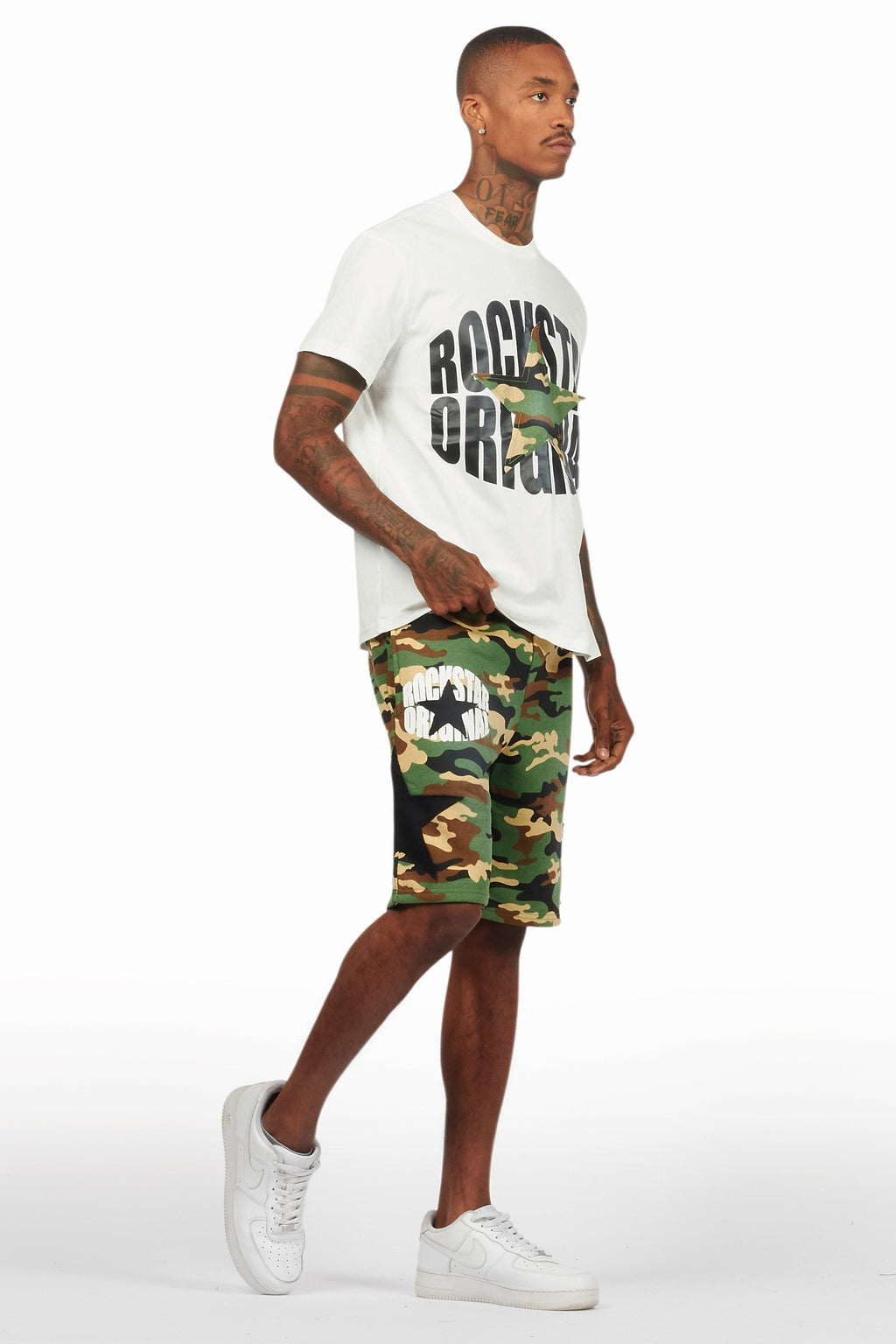 Sarge White/Camo T-Shirt/Short Set