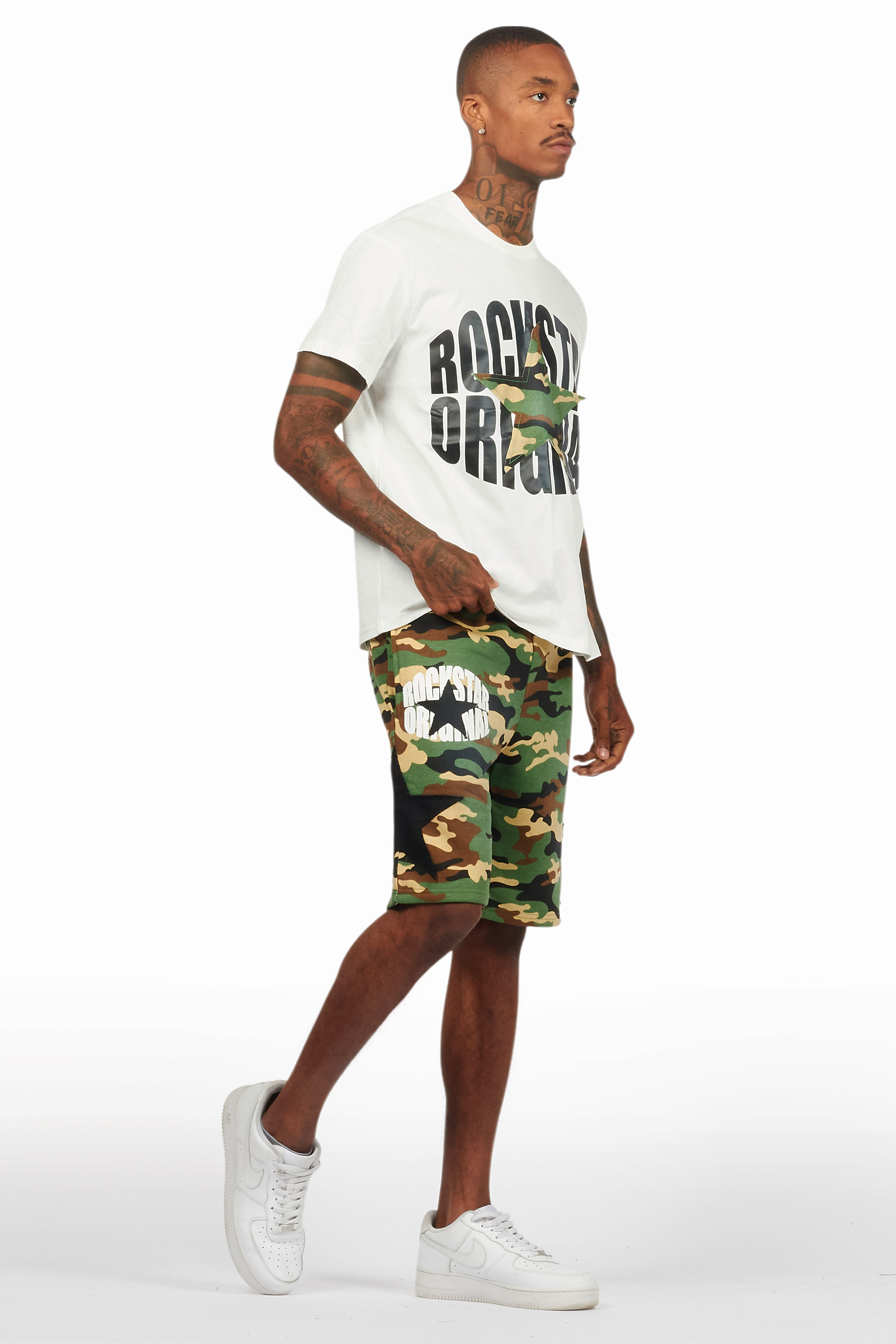 Sarge White/Camo T-Shirt/Short Set