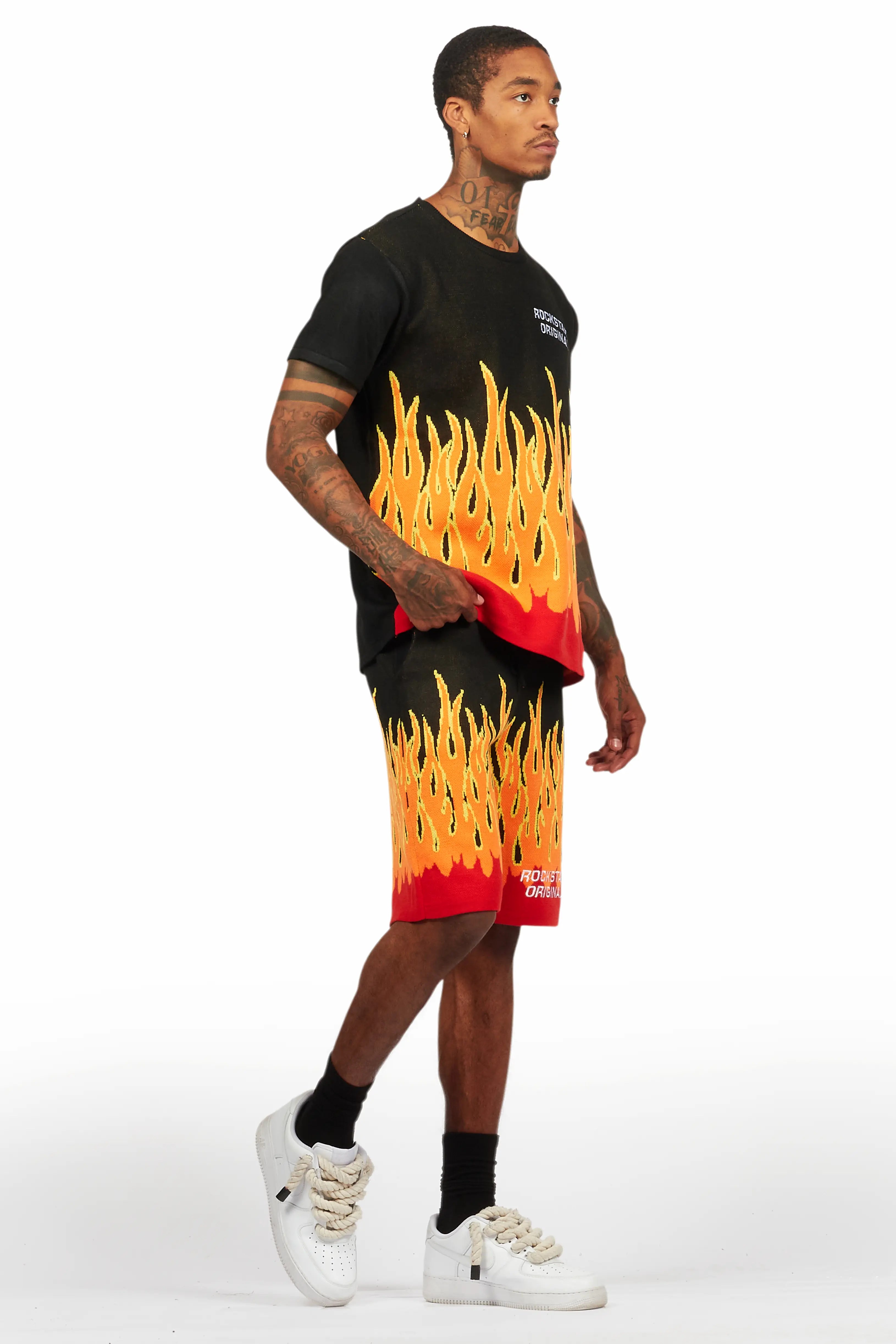 Roeland Black Flame Short Set