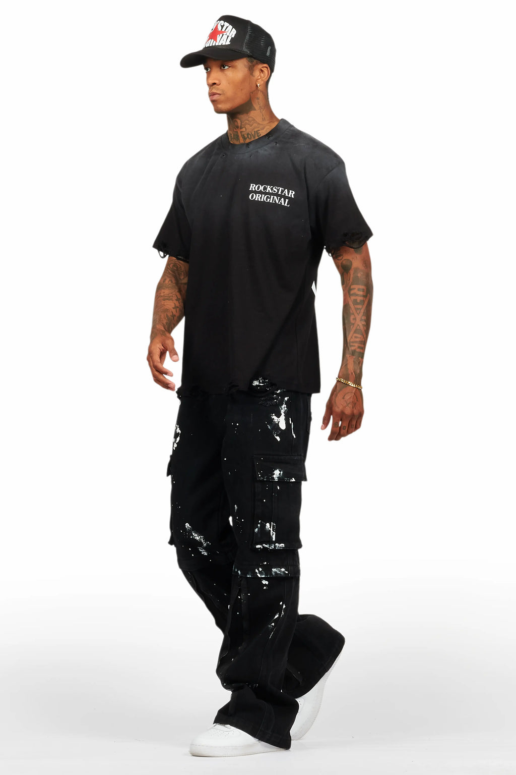 Rudo Black Painter Baggy Cargo Jean