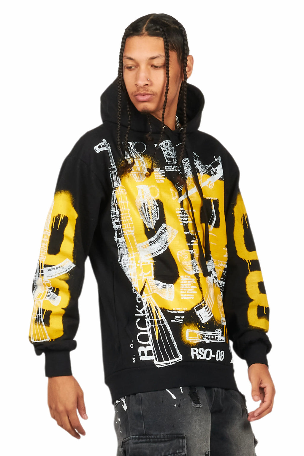 Nesta Black Graphic Hoodie