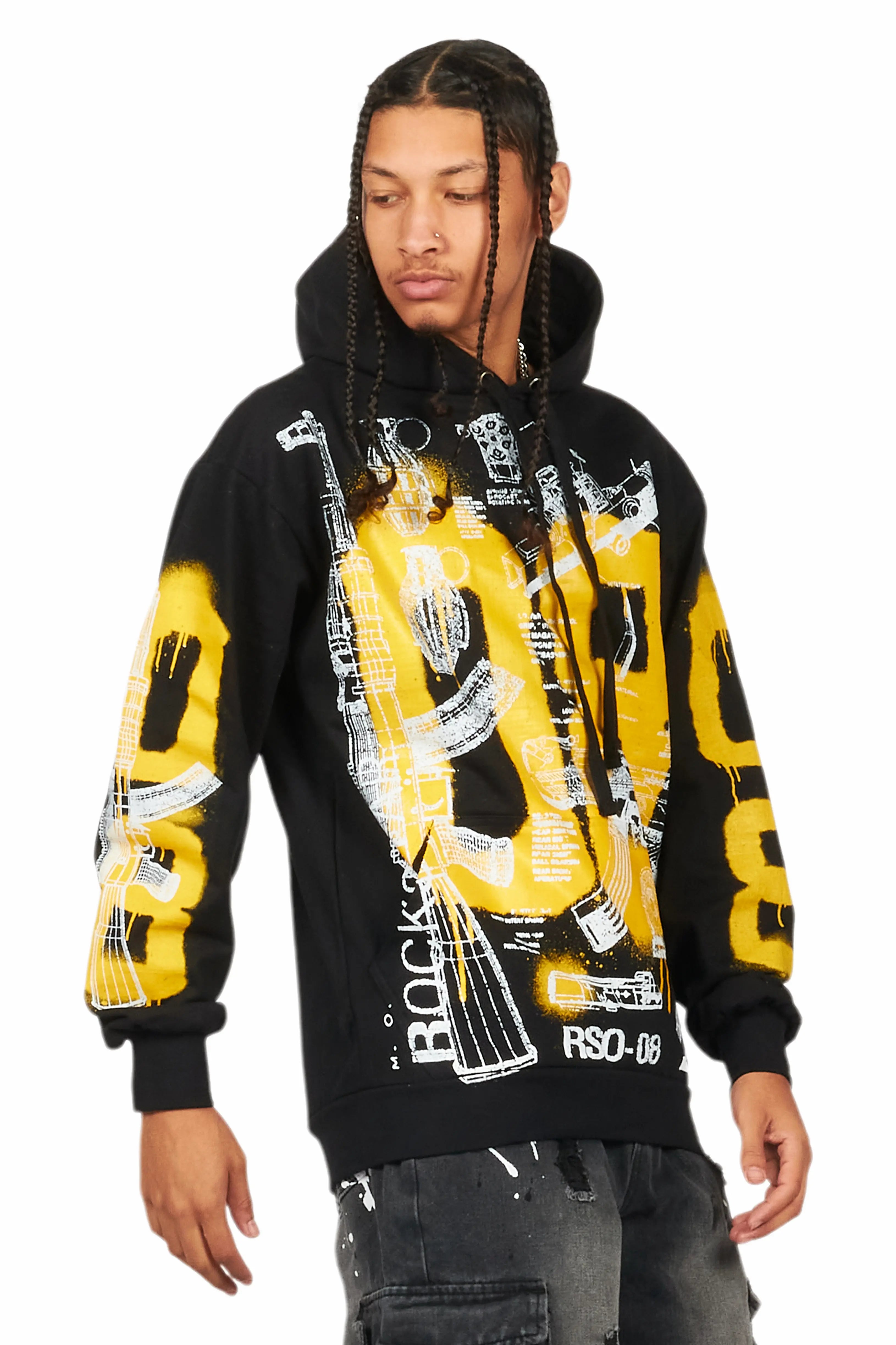 Nesta Black Graphic Hoodie