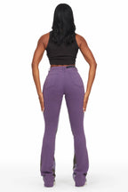 Khaleesy Purple Stacked Flare Jean