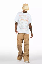 Veyene White Graphic Rhinestone T-Shirt