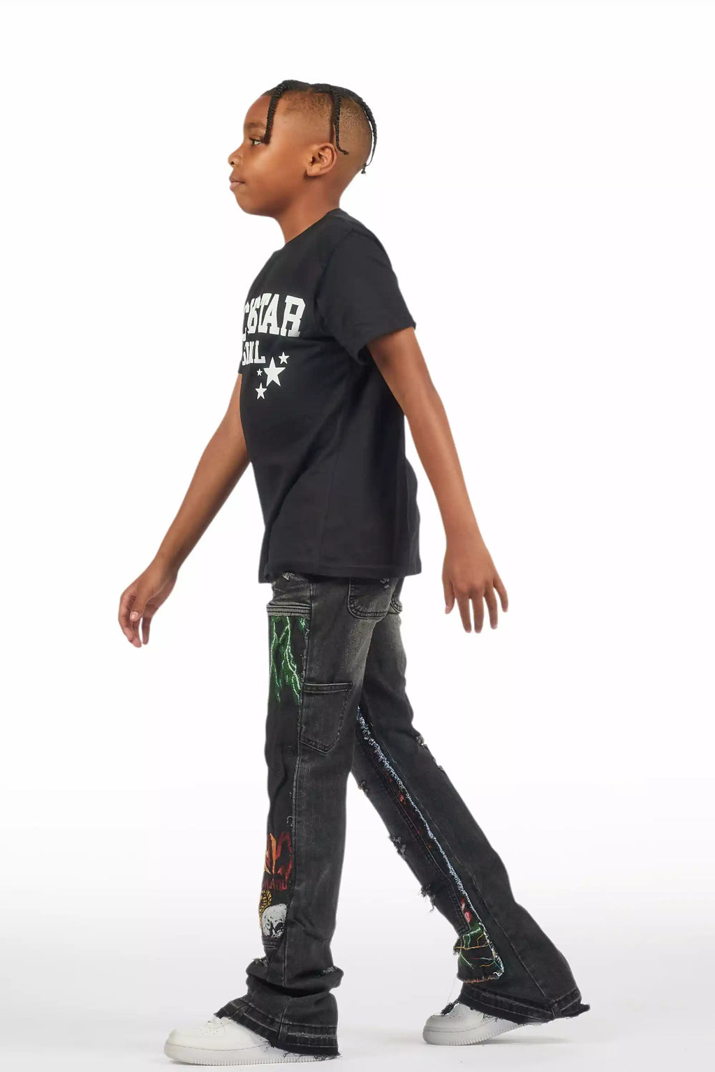 Boys Yanis Black Baggy Fit Jean