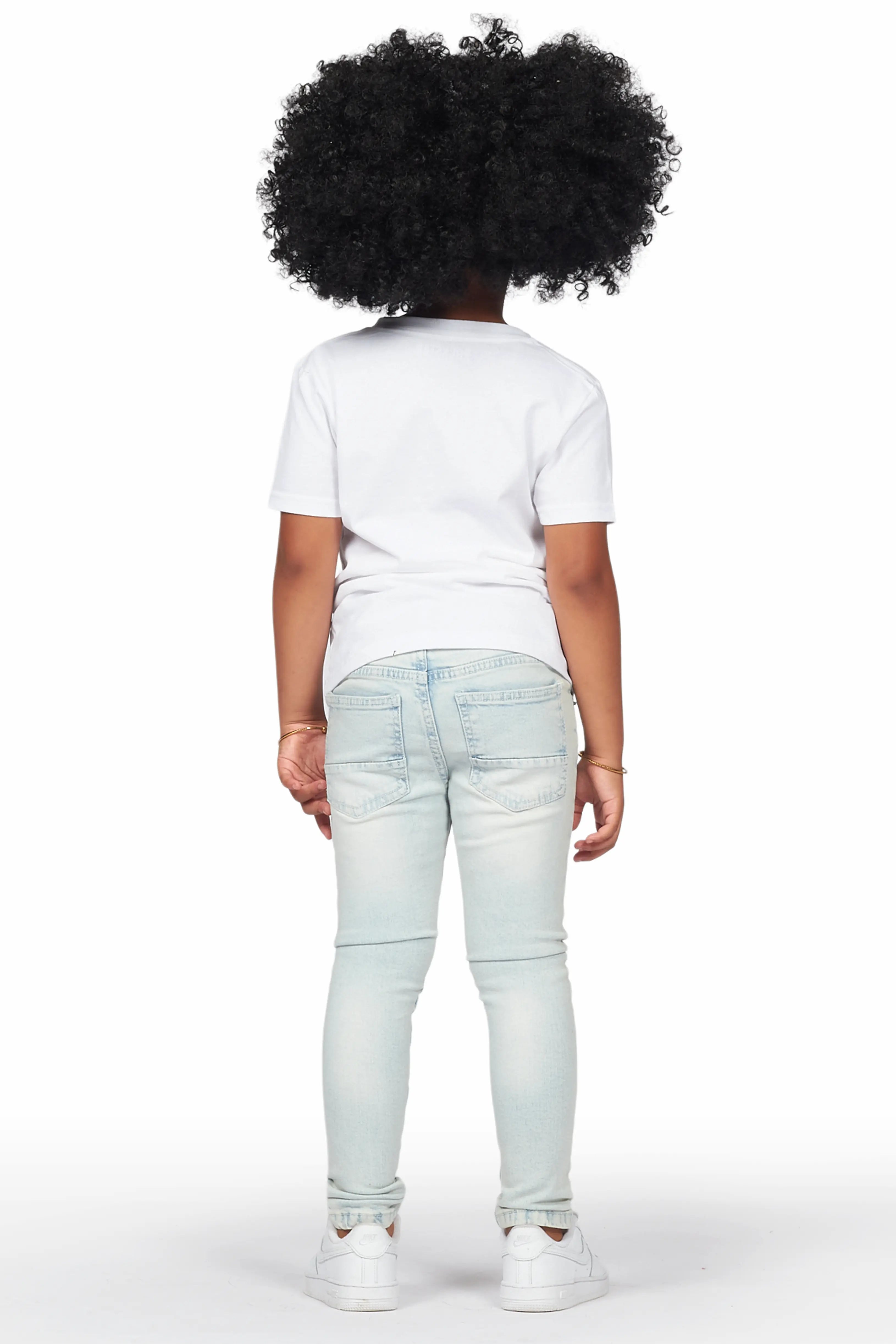 Girls Hale Blue Biker Skinny Jean