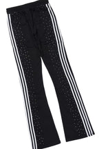 Tylla Black Rhinestone T-Shirt/Baggy Stacked Track Set