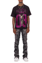 Cavan Black/Pink Rhinestone Graphic T-Shirt