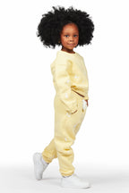 Girls Hadley Yellow Crop Top Pant Set